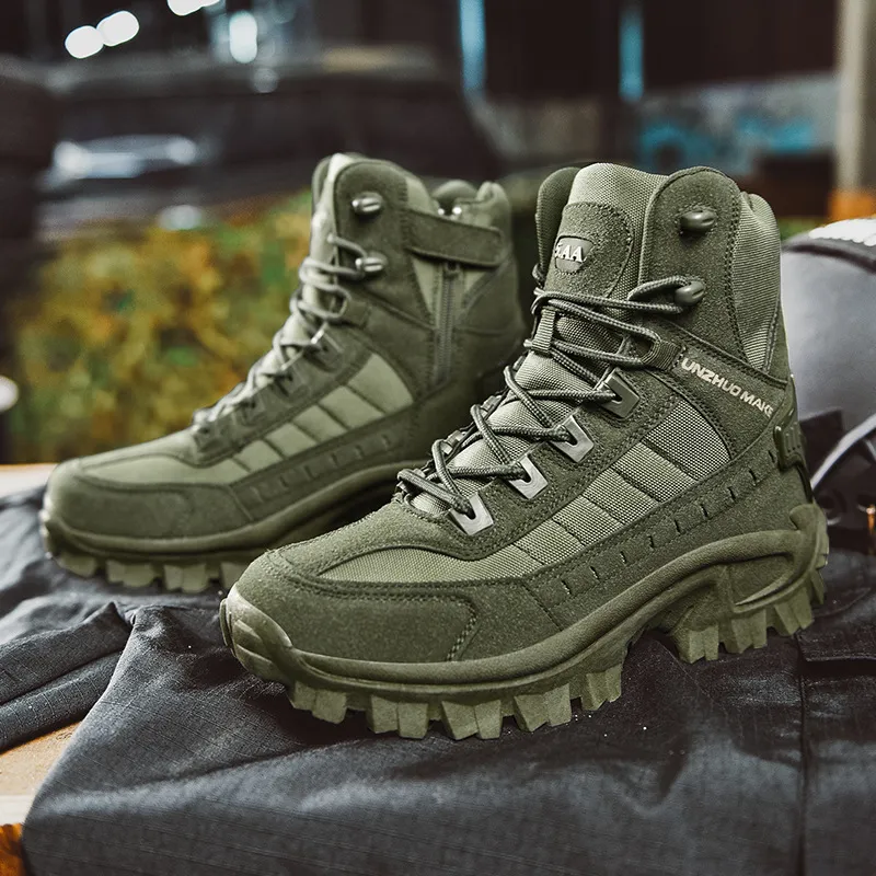 2024Men's Waterproof Outdoor Puncture Resistant Combat Boots (Upgraded Durability)