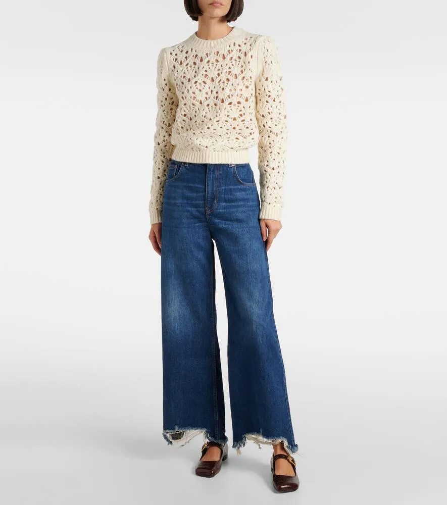 Chloe Polly croc-effect leather Mary Jane flats
