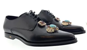 Dolce & Gabbana Black  Smooth Glamorous Lace Up Dress Shoes-EU41