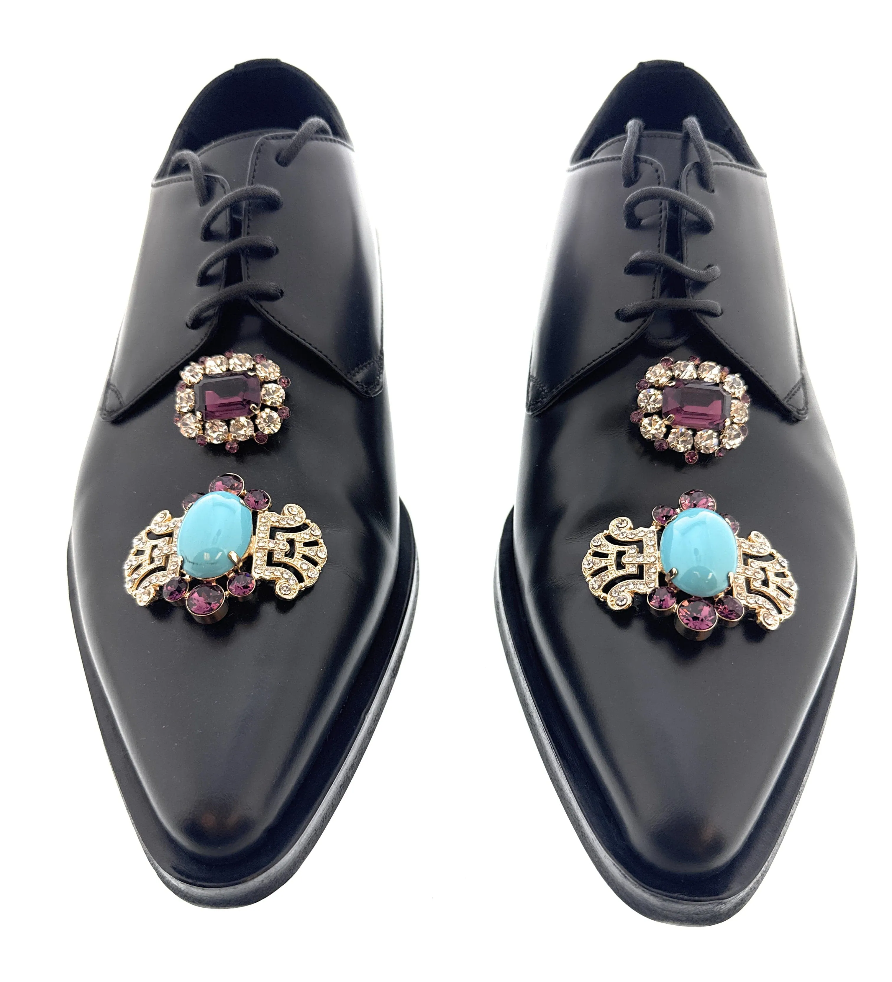 Dolce & Gabbana Black  Smooth Glamorous Lace Up Dress Shoes-EU41