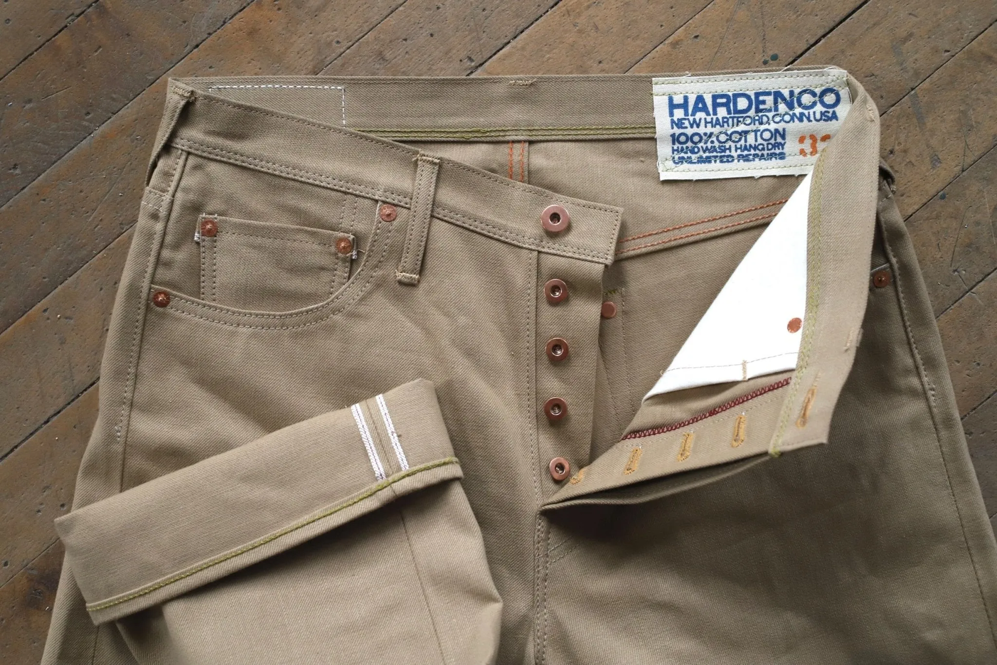 HARDENCO - 303 Fullcut Tan Selvedge Denim Jeans