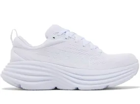 HOKA Womens Bondi 8 Running Shoes White/White in Size 9.5