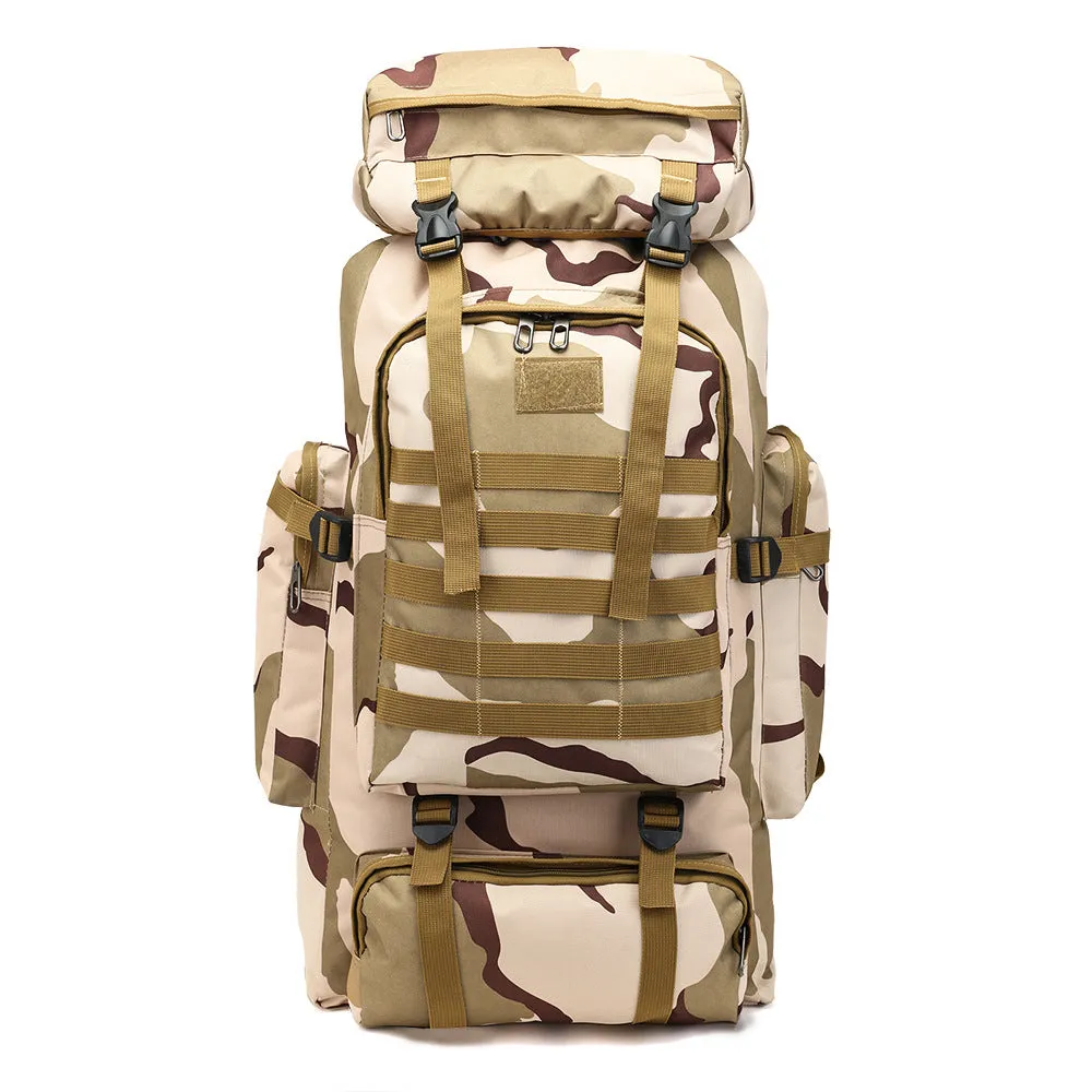 Men 80L Waterproof Military Backpack Outdoor Sport Bags Nylon Travel Hiking Bag