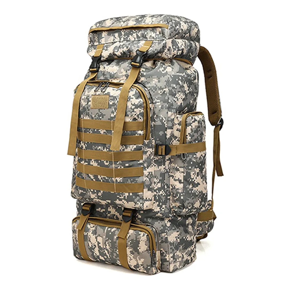 Men 80L Waterproof Military Backpack Outdoor Sport Bags Nylon Travel Hiking Bag