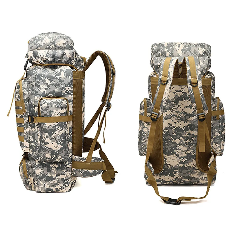 Men 80L Waterproof Military Backpack Outdoor Sport Bags Nylon Travel Hiking Bag