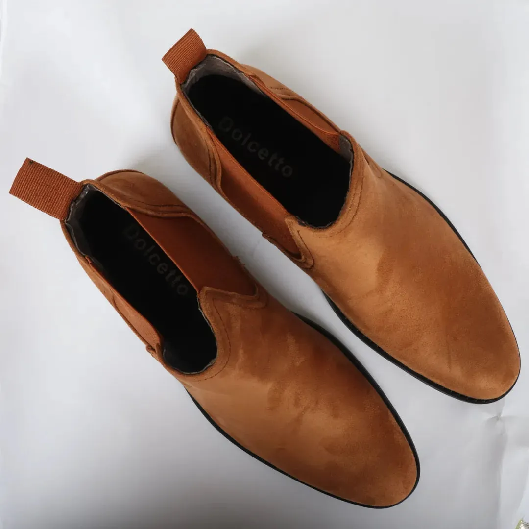 Men's Slip On Suede Leather Lined Chelsea Boots
