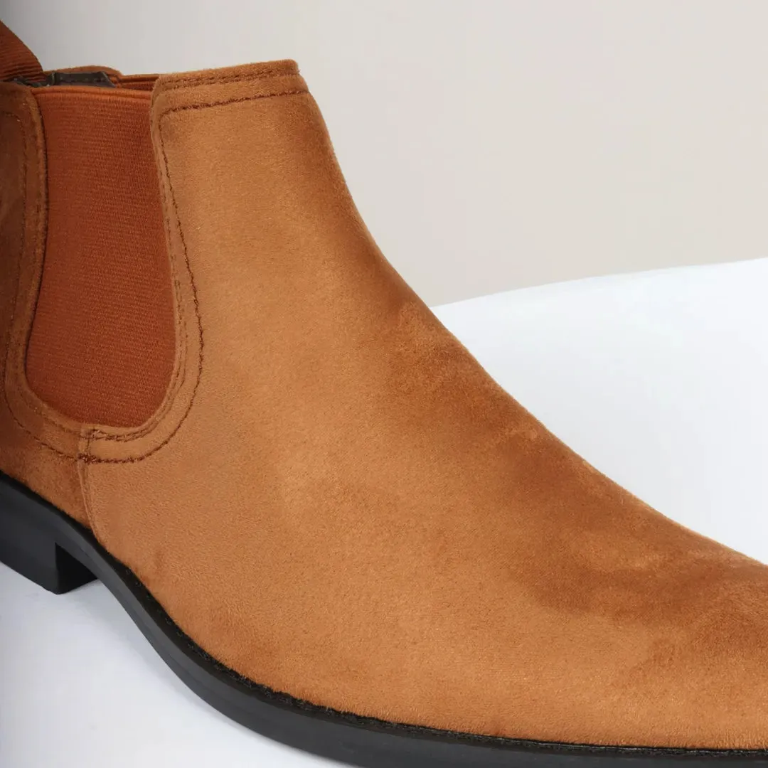 Men's Slip On Suede Leather Lined Chelsea Boots