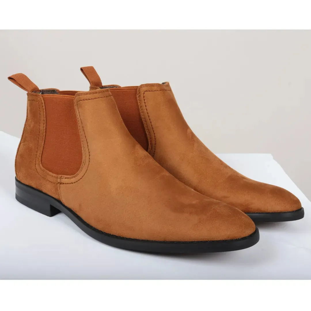 Men's Slip On Suede Leather Lined Chelsea Boots
