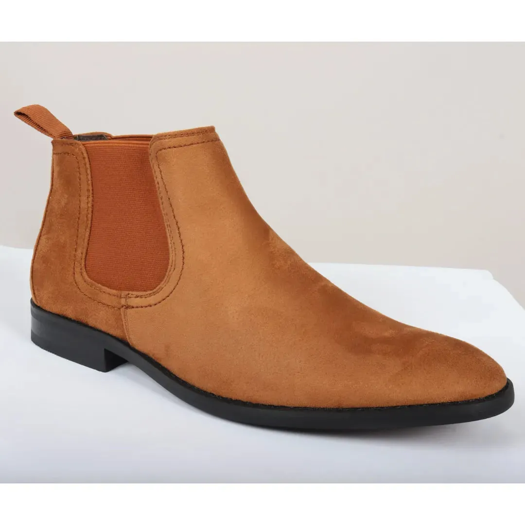 Men's Slip On Suede Leather Lined Chelsea Boots