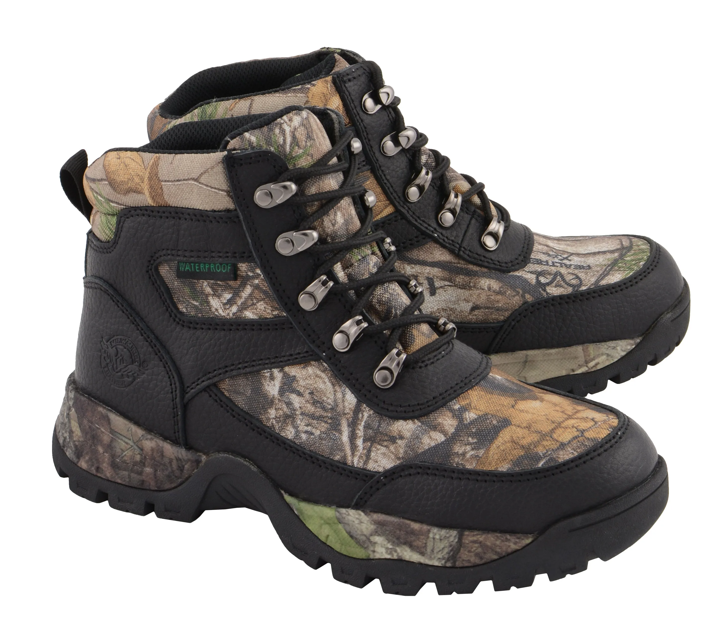 Men's Waterproof Black Hiking Boot w/ Mossy Oak Print