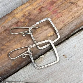 Square Earrings ~ Oxidized