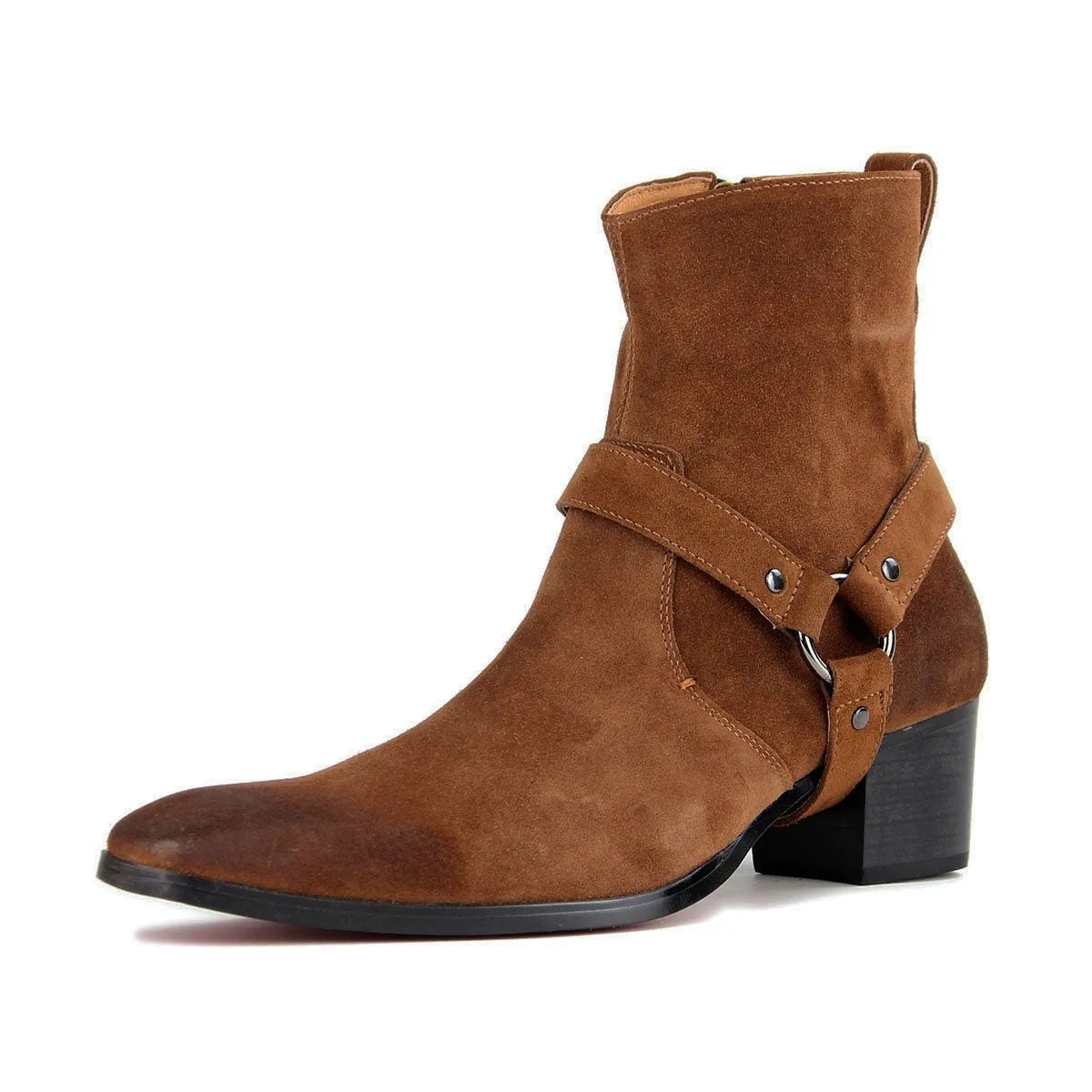 Suede High Heel Chelsea Boots